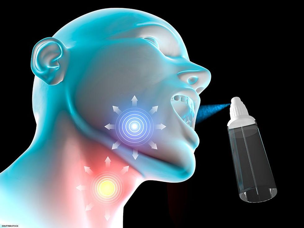 digital illustration of spray in mouth