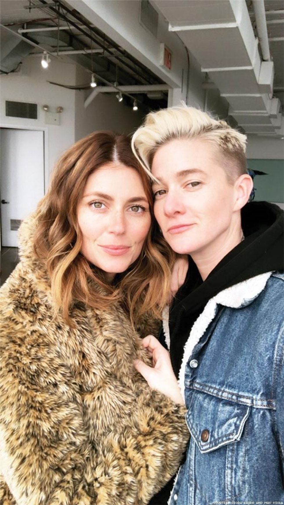 Diora Baird (left), and her fianc\u00e9, Mav Viola, got engaged in 2017.