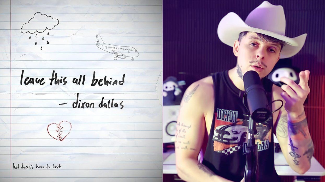 Dixon Dallas new single leave this all behind album art gay country music singing cowboy hat
