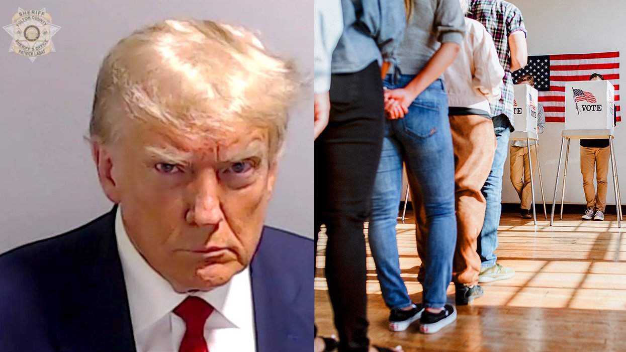 DJT georgia mugshot USA elections voting line