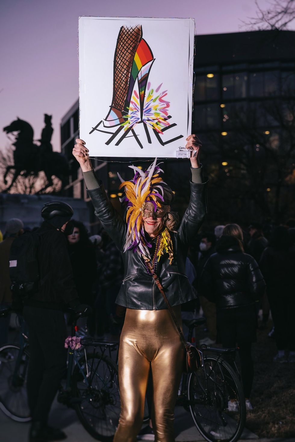 DMV Social Activist Collective and Qommittee organized a Rally & March for Drag at Washington, D.C. John F. Kennedy Center for the Performing Arts on March 8, 2025
