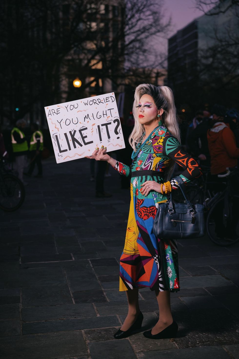 DMV Social Activist Collective and Qommittee organized a Rally & March for Drag at Washington, D.C. John F. Kennedy Center for the Performing Arts on March 8, 2025