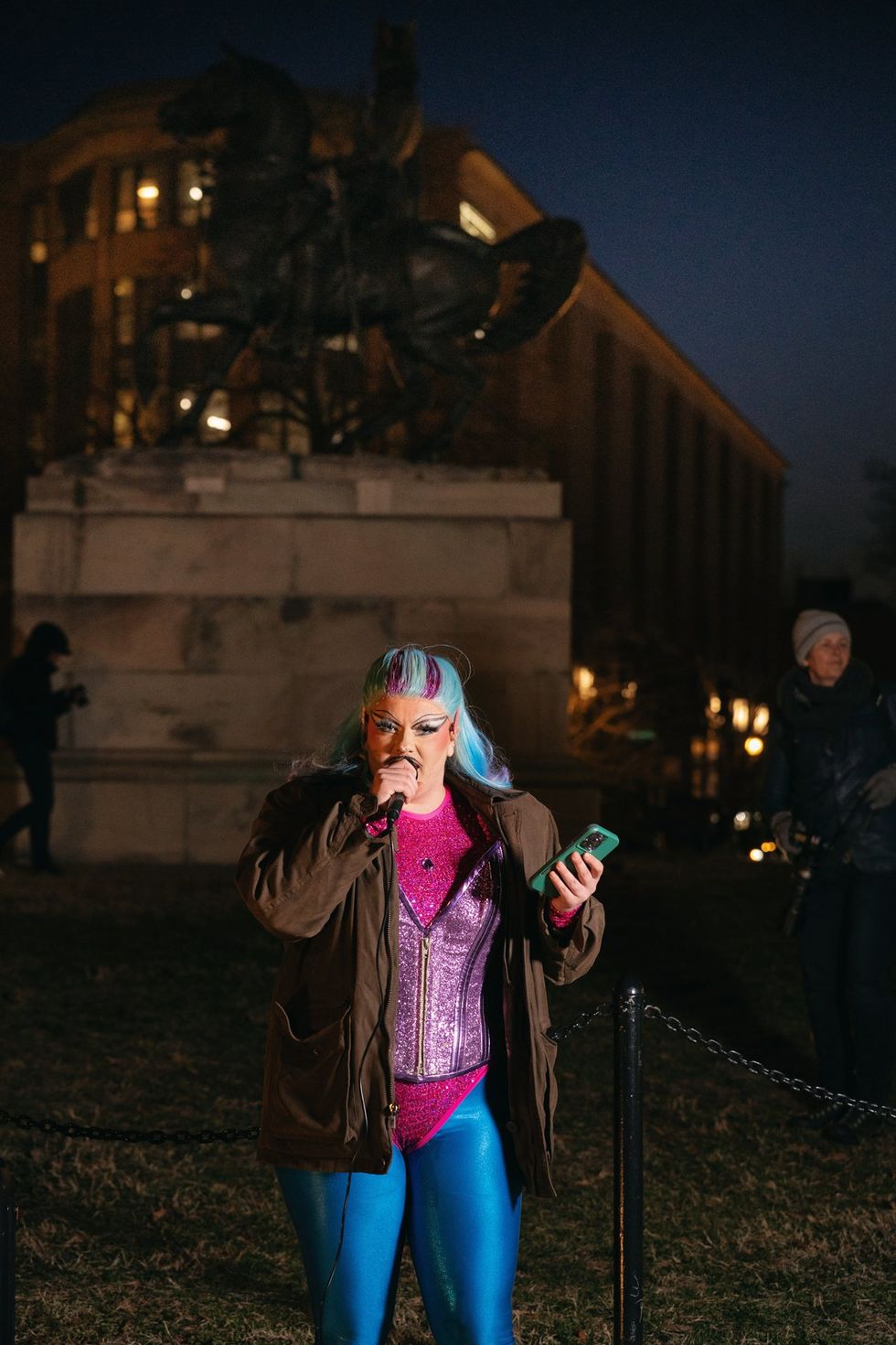 DMV Social Activist Collective and Qommittee organized a Rally & March for Drag at Washington, D.C. John F. Kennedy Center for the Performing Arts on March 8, 2025