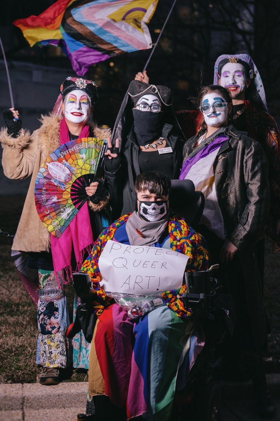 DMV Social Activist Collective and Qommittee organized a Rally & March for Drag at Washington, D.C. John F. Kennedy Center for the Performing Arts on March 8, 2025