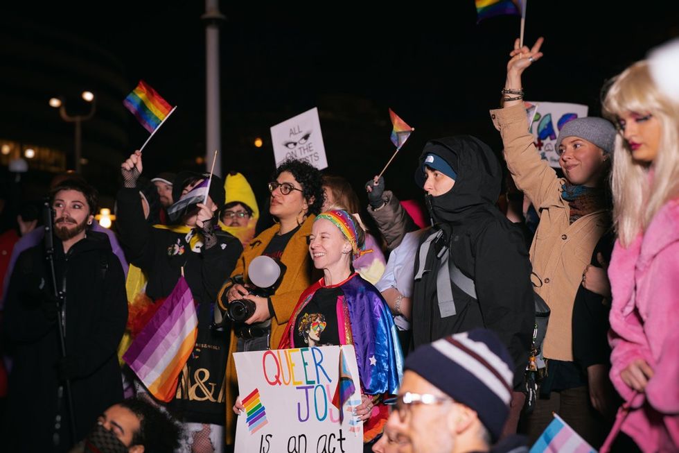 DMV Social Activist Collective and Qommittee organized a Rally & March for Drag at Washington, D.C. John F. Kennedy Center for the Performing Arts on March 8, 2025