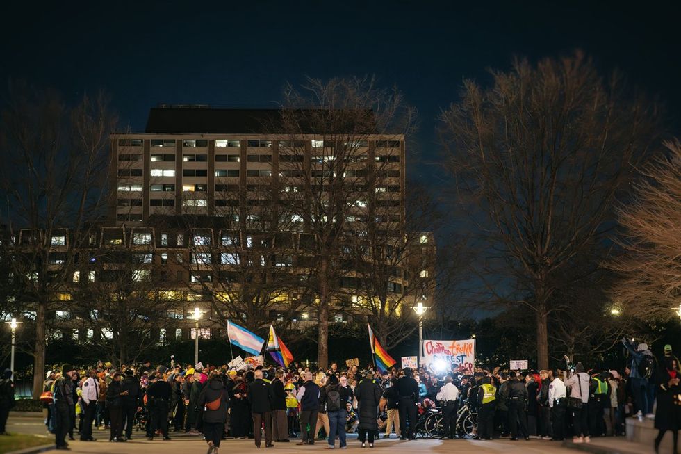 DMV Social Activist Collective and Qommittee organized a Rally & March for Drag at Washington, D.C. John F. Kennedy Center for the Performing Arts on March 8, 2025