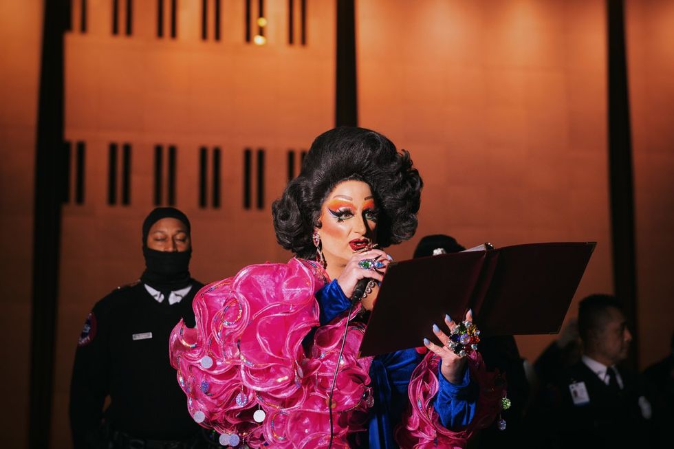 DMV Social Activist Collective and Qommittee organized a Rally & March for Drag at Washington, D.C. John F. Kennedy Center for the Performing Arts on March 8, 2025