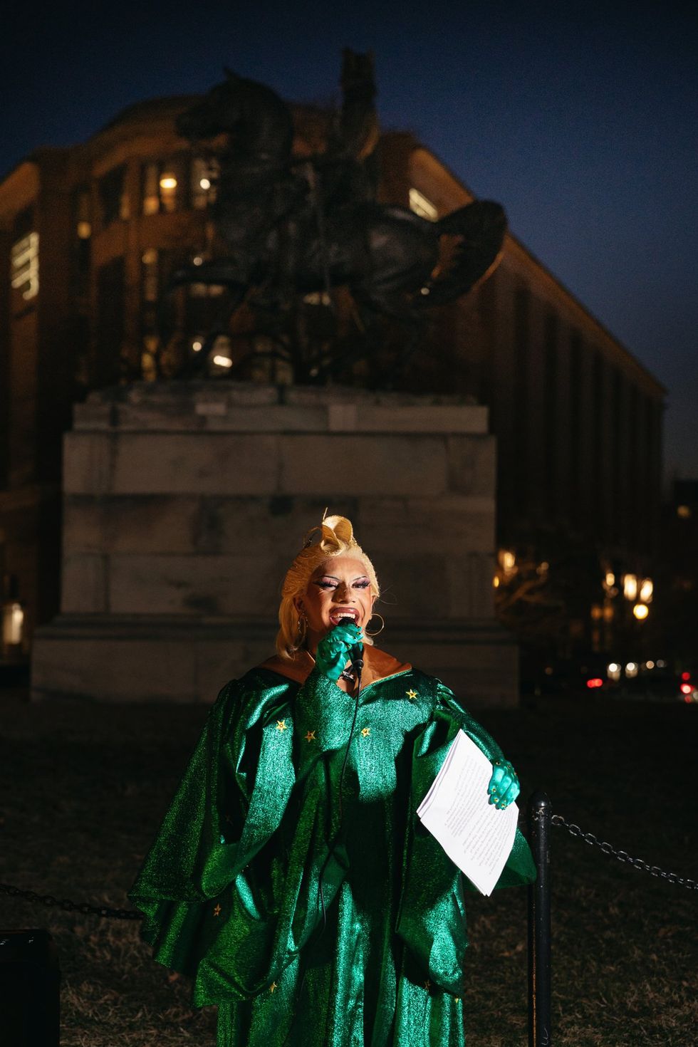 DMV Social Activist Collective and Qommittee organized a Rally & March for Drag at Washington, D.C. John F. Kennedy Center for the Performing Arts on March 8, 2025