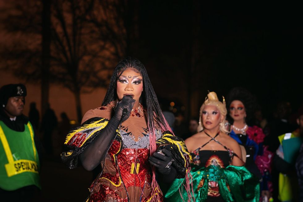 DMV Social Activist Collective and Qommittee organized a Rally & March for Drag at Washington, D.C. John F. Kennedy Center for the Performing Arts on March 8, 2025