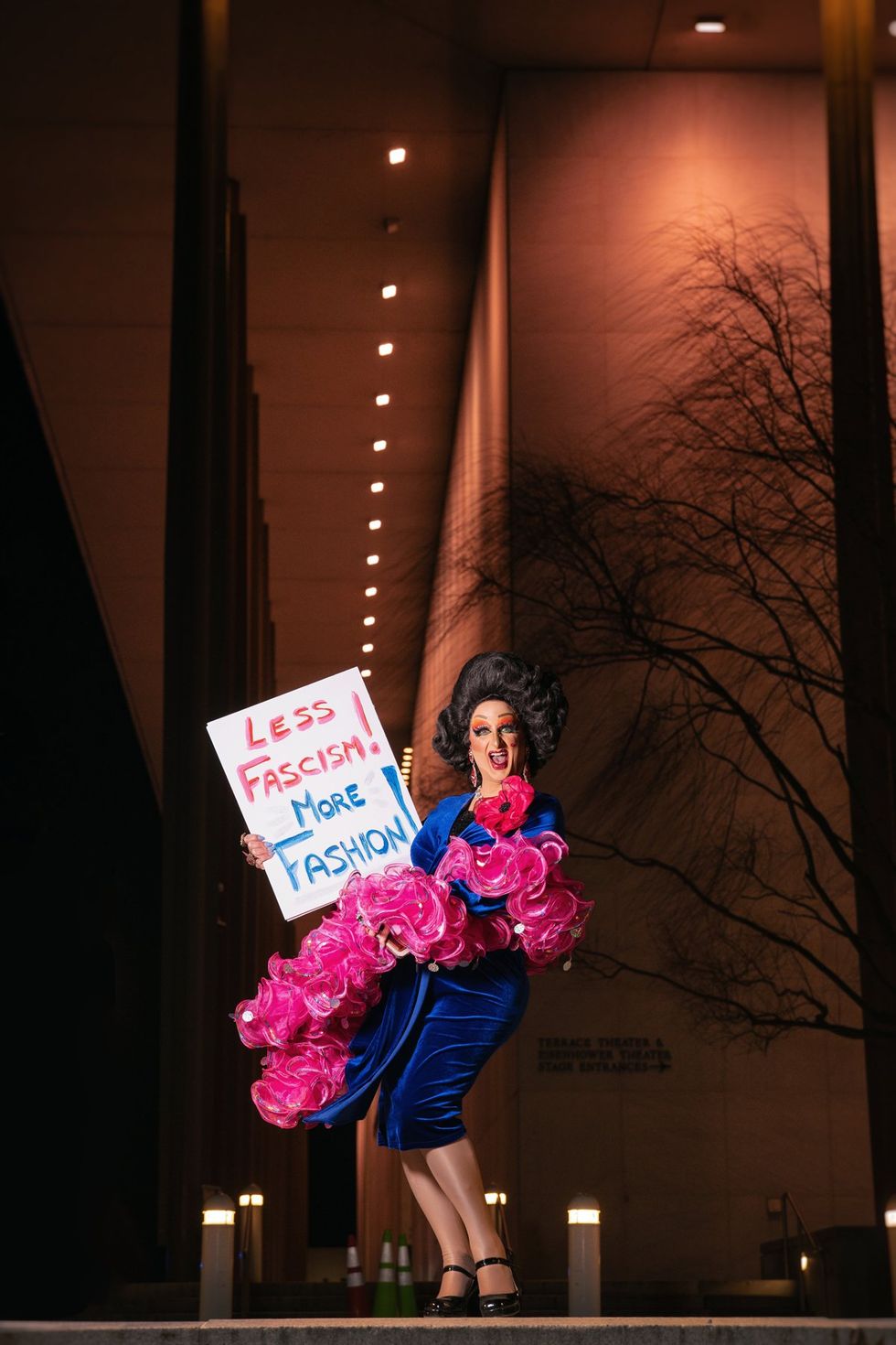 DMV Social Activist Collective and Qommittee organized a Rally & March for Drag at Washington, D.C. John F. Kennedy Center for the Performing Arts on March 8, 2025