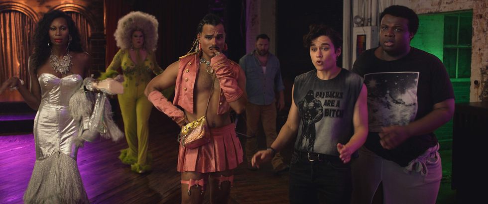 Dominique Jackson, Nina West, Tom\u00e1s Matos, Quincy Dunn-Baker, Katy O'Brian, and Jaquel Spivey in Tina Romero\u2019s Queens of the Dead