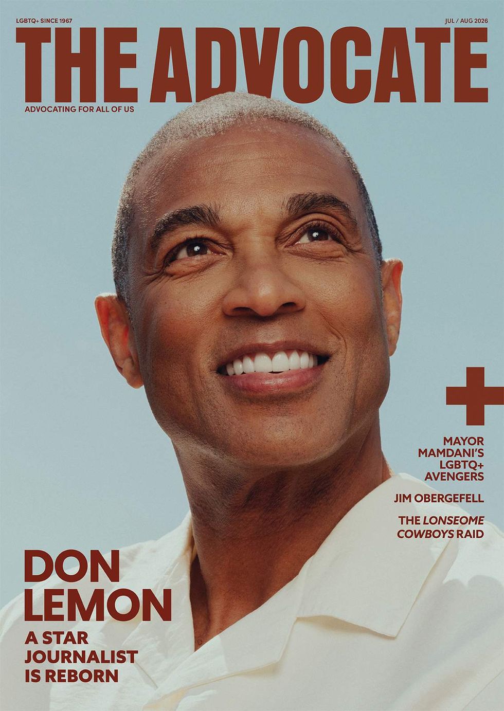 Don Lemon on the cover of The Advocate's July-August 2026 issue
