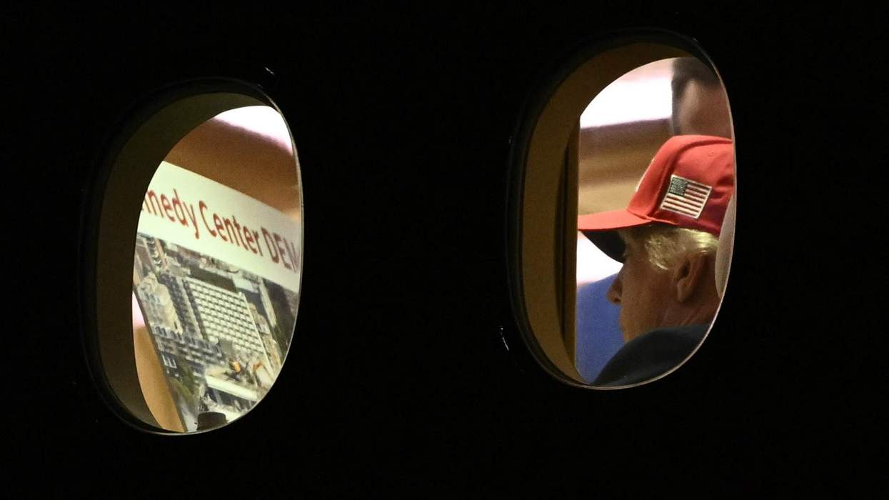 Donald Trump aboard Air Force One