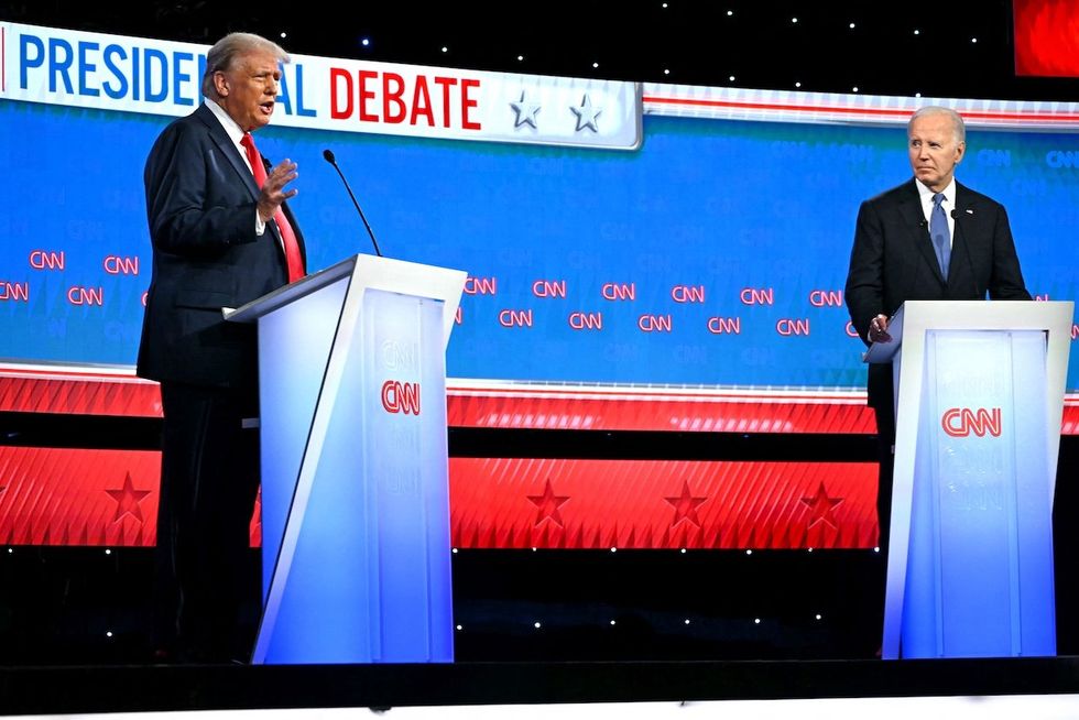 Donald Trump and Joe Biden at the debate