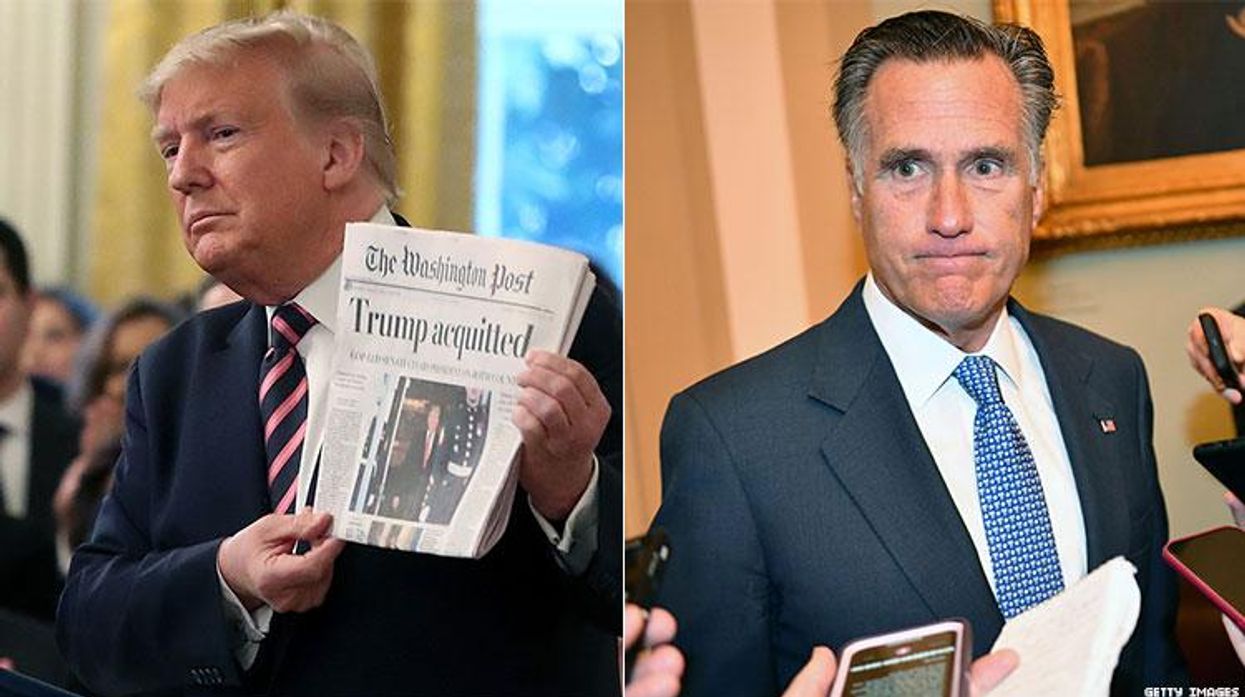 Donald Trump and Mitt Romney