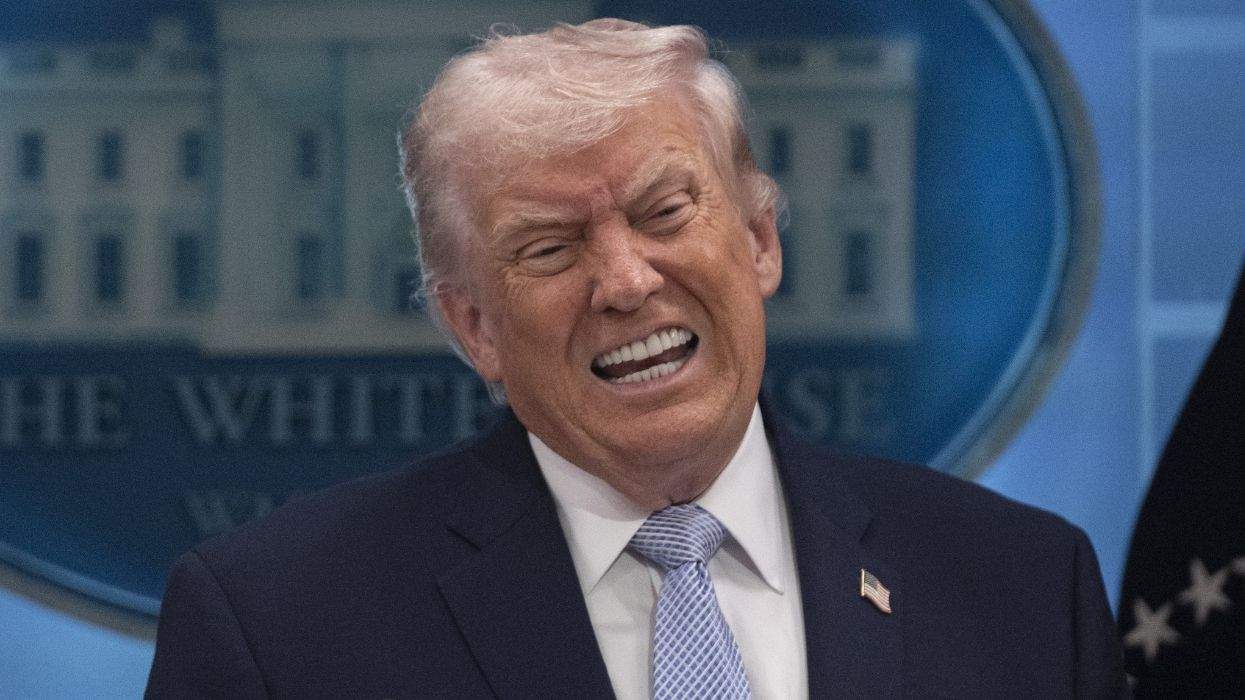 donald trump grimacing at the press briefing lectern