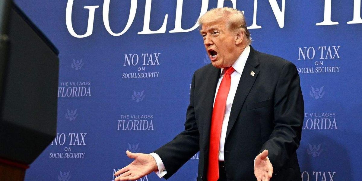 Trump performs 'the weave' & attacks trans people at Florida retirement community