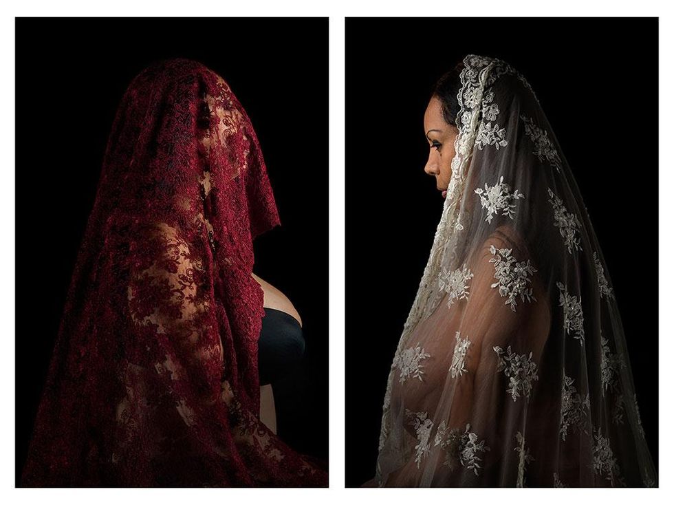Donatella, diptych, from the series: Virgenes de la Puerta, 2017