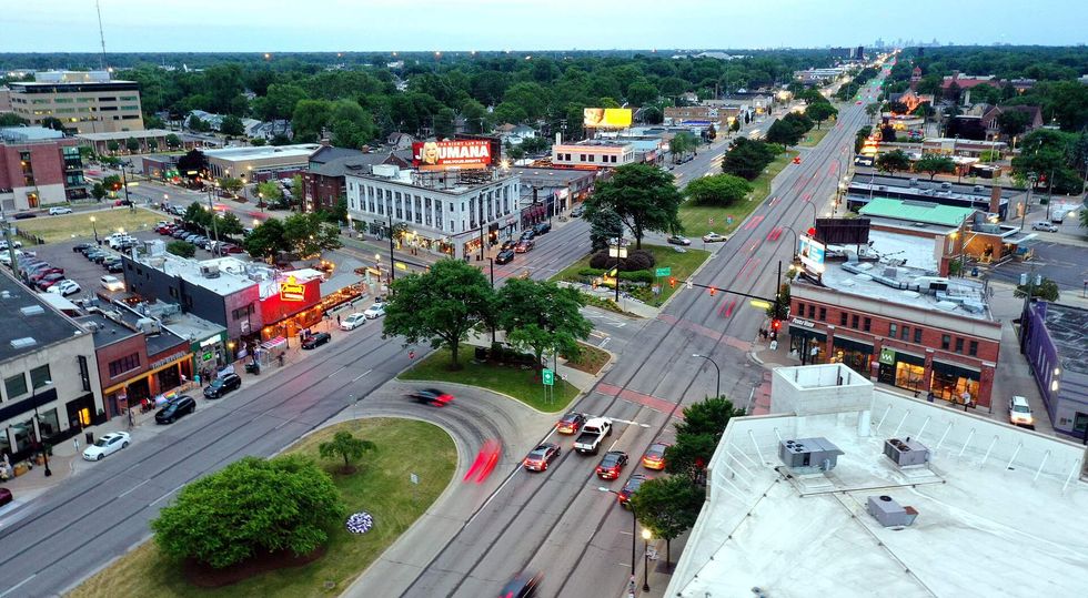 Downtown streets in Ferndale, Mich.