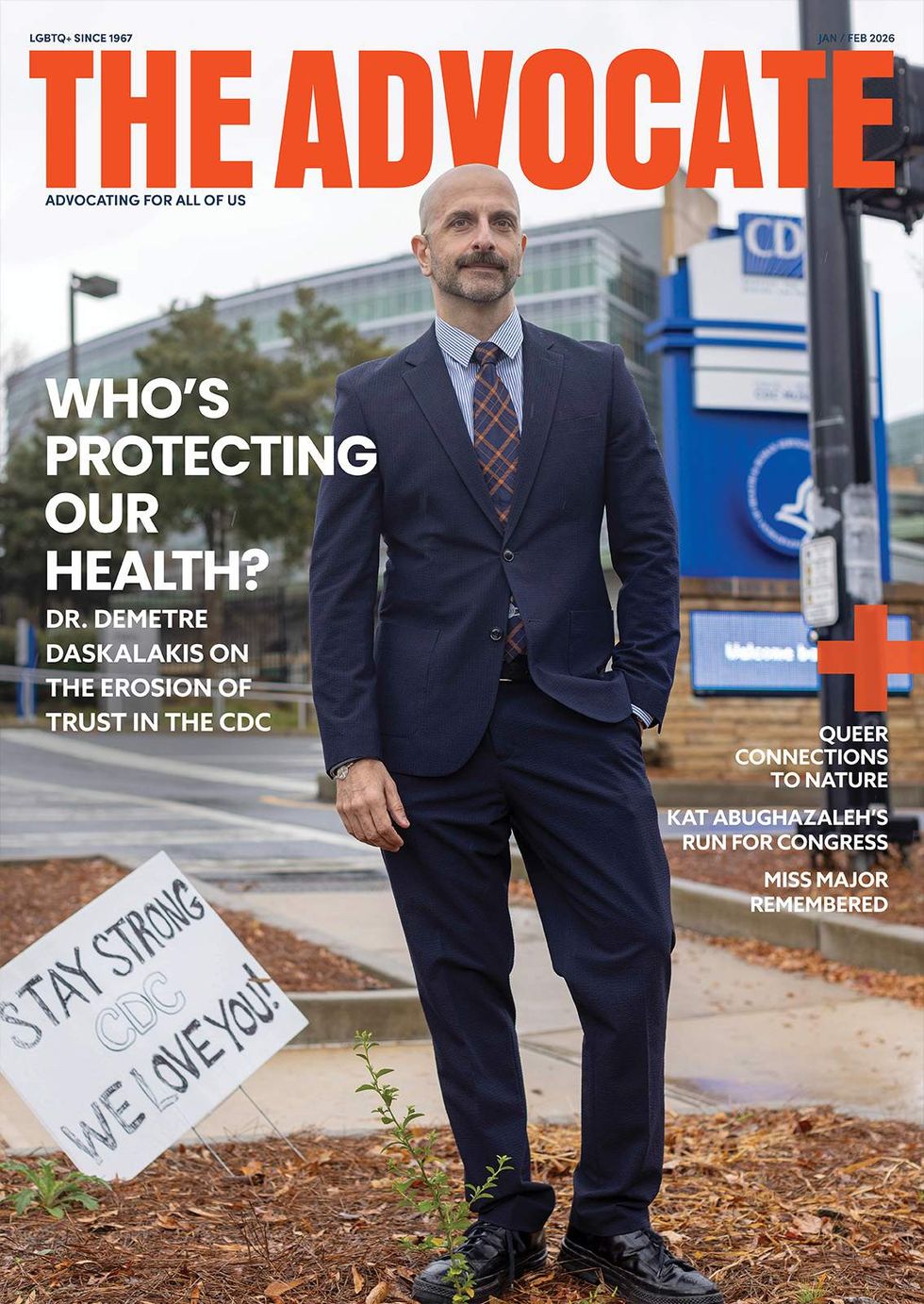 Dr. Demetre Daskalakis on the cover of The Advocate's Jan-Feb 2026 print issue