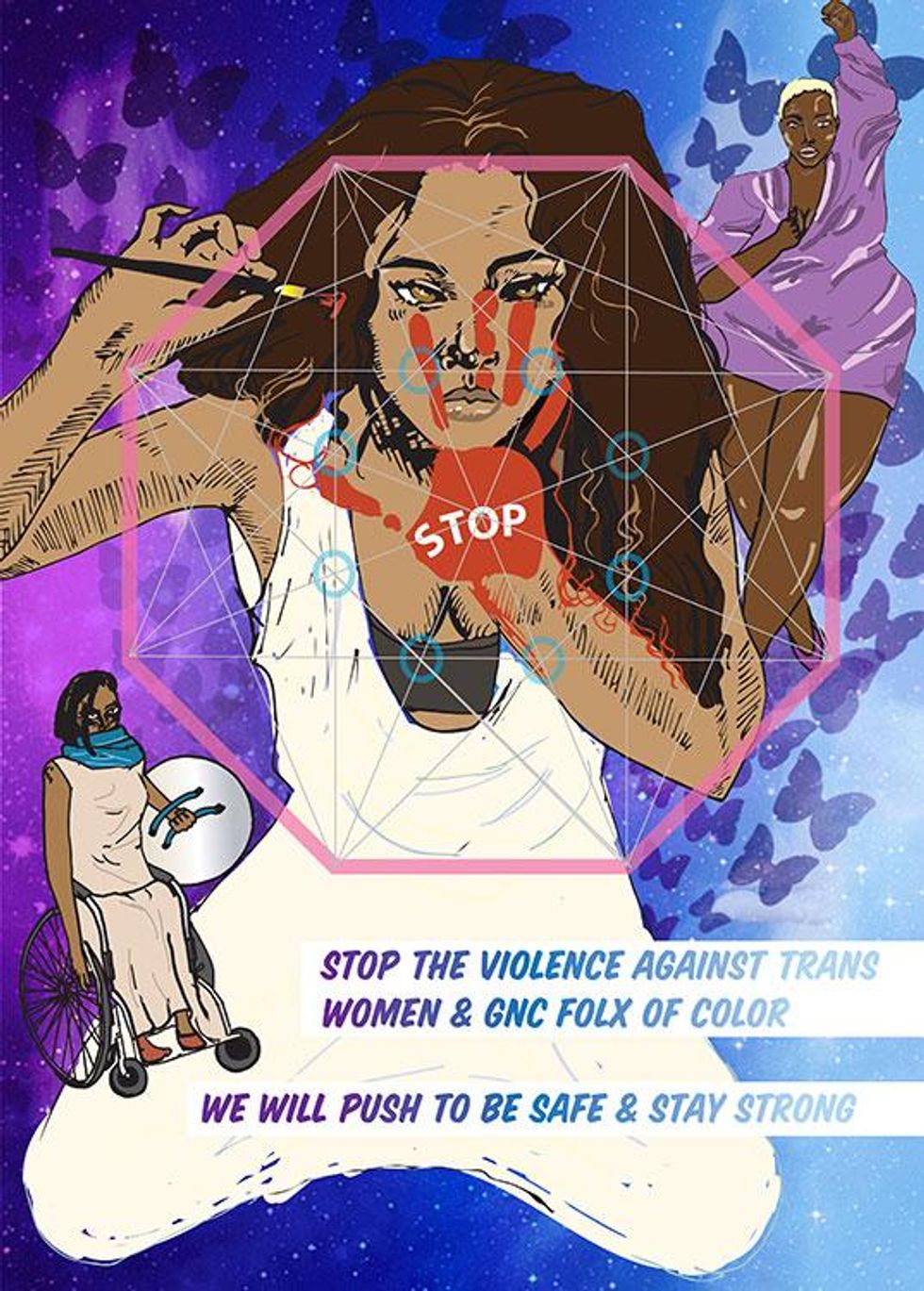 Edxi betts, \u200bSTOP\u200b, 2012, digital illustration on Sintra. Courtesy of the artist.