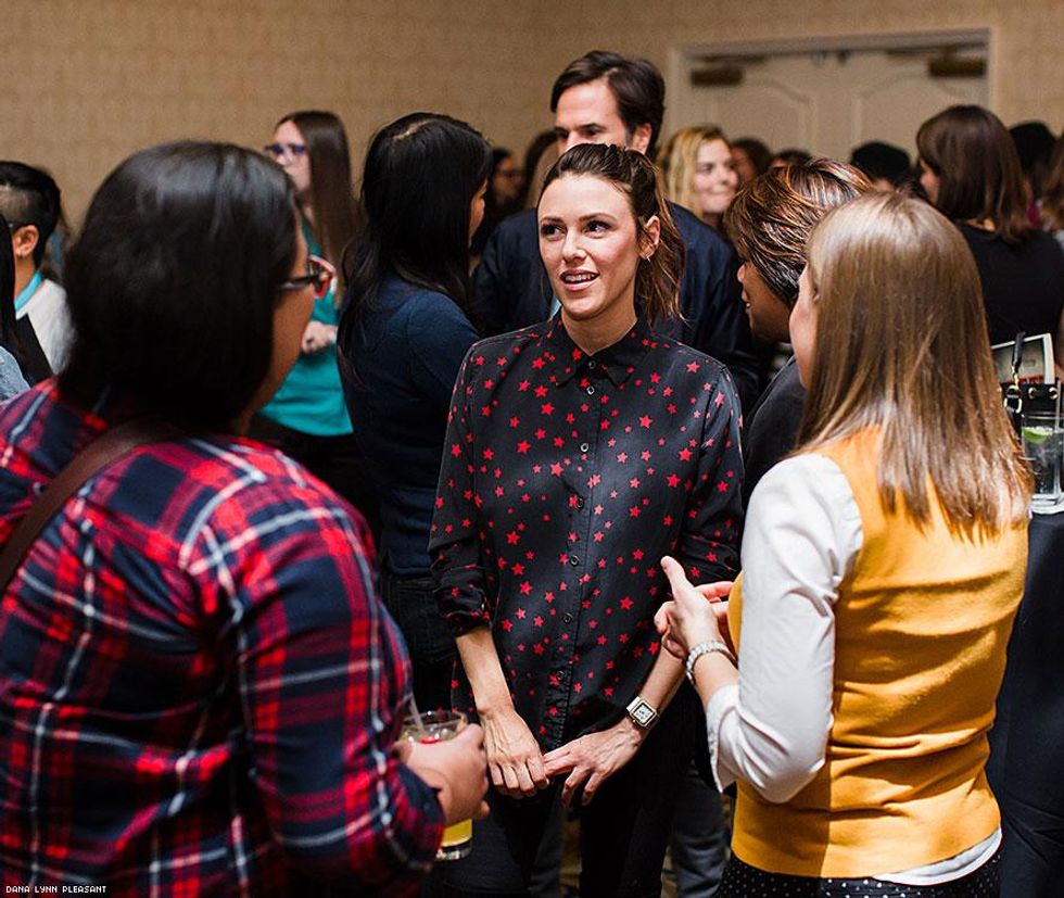 Elizabeth Hendrickson (center) at Cocktails for Change