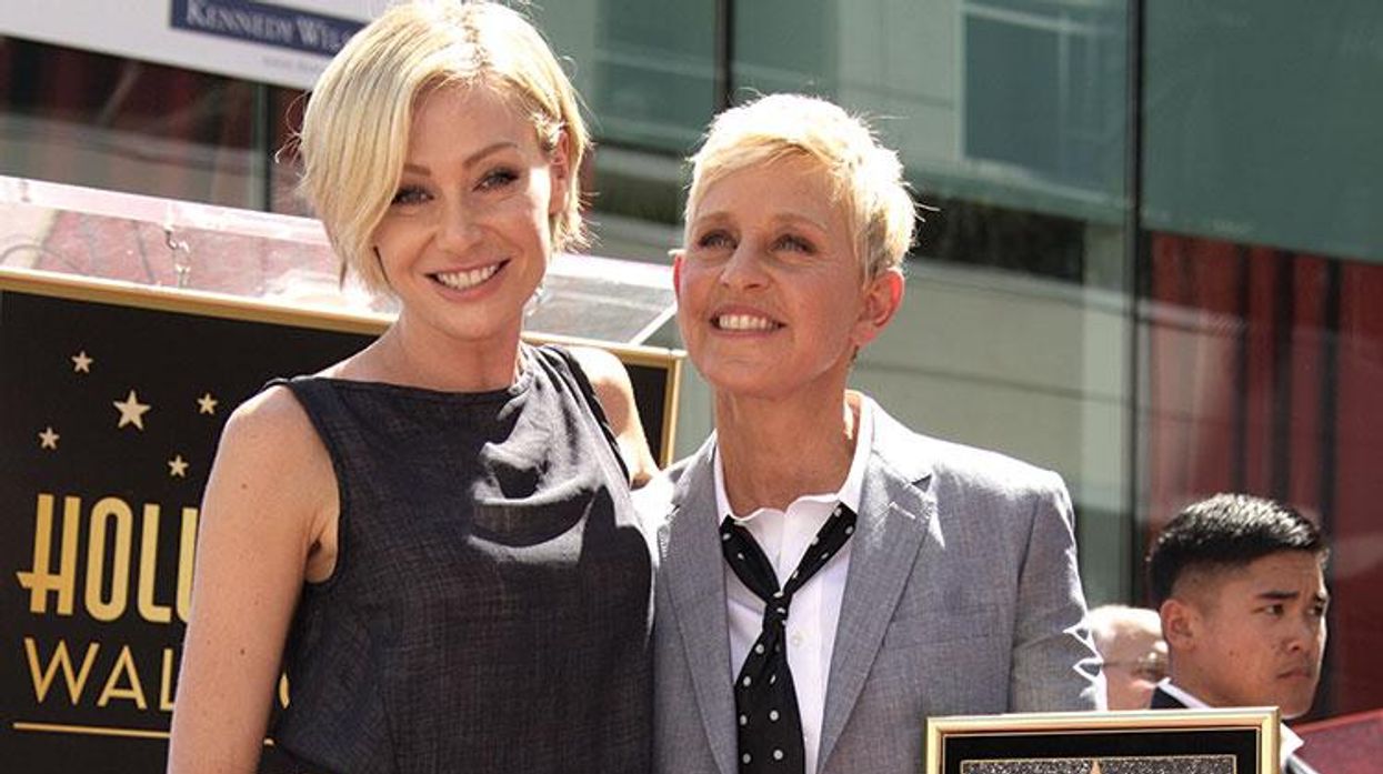 Ellen and Portia at the Walk of Fame