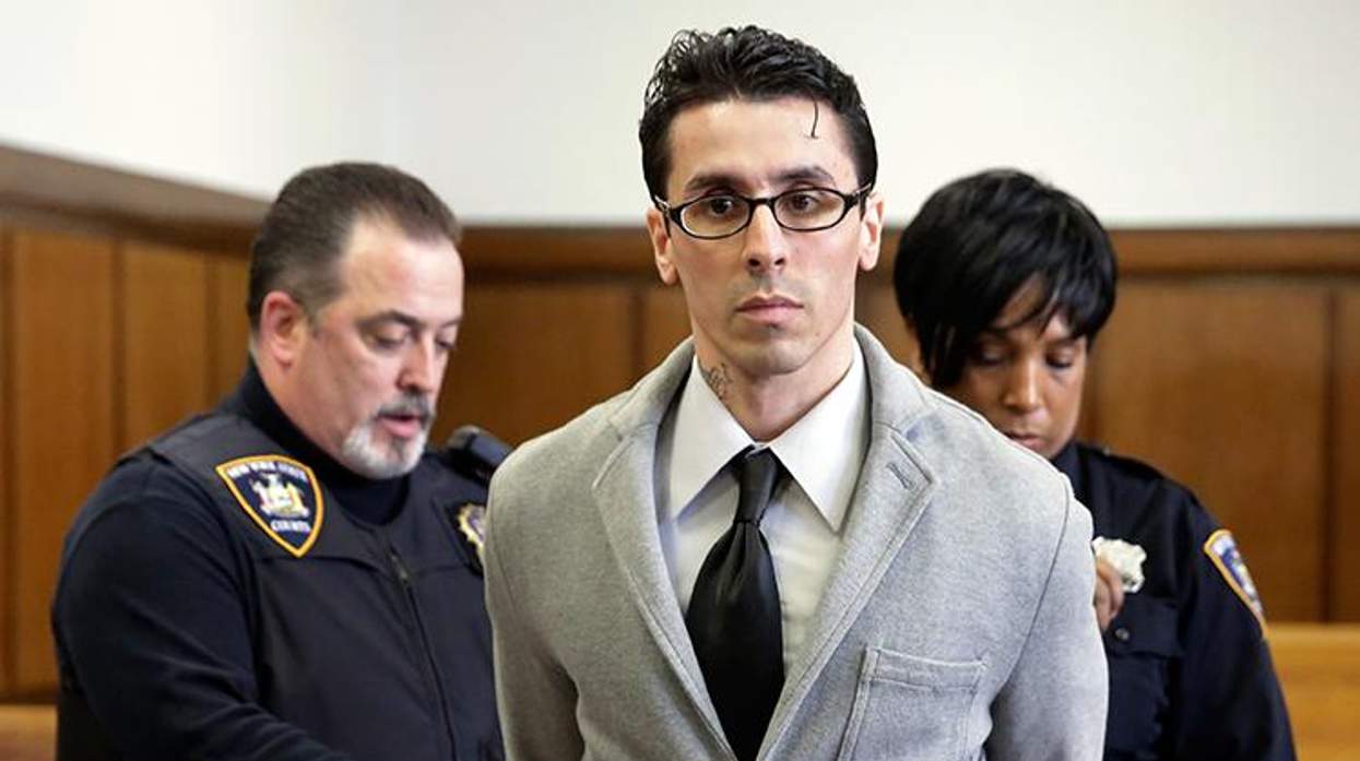 Elliot Morales is led away after being convicted of murder as a hate crime for shooting Mark Carson in 2013