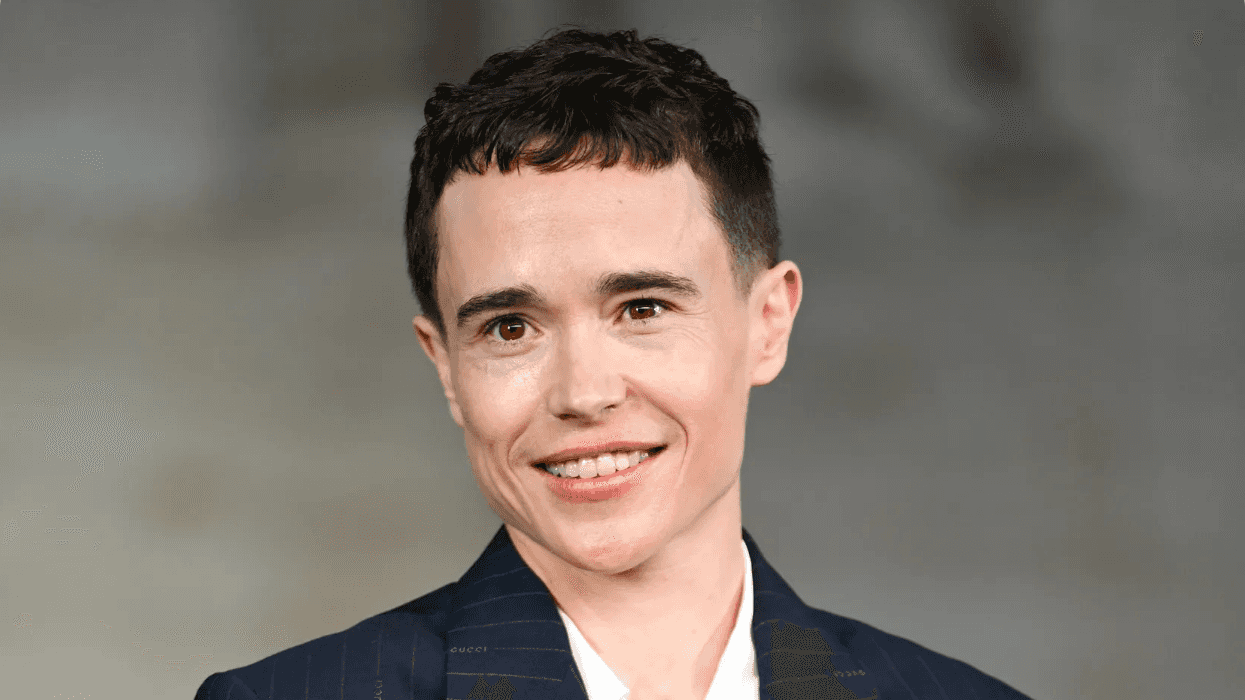 Elliot Page at the Gucci fashion show as part of Spring/Summer 2026 Milan Fashion Week held at Palazzo Mezzanotte on September 23, 2025 in Milan, Italy