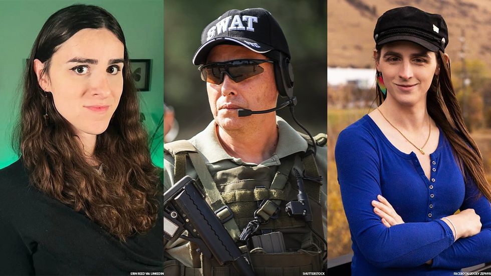 Erin Reed, a SWAT officer, and Montana Rep. Zooey Zephyr