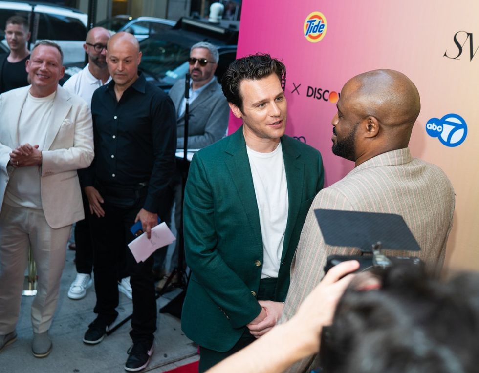 Exclusive Photo gallery OUT ADVOCATE magazines Cover stars Wayne Brady Jonathan Groff LGBTQ Pride Party June 2024