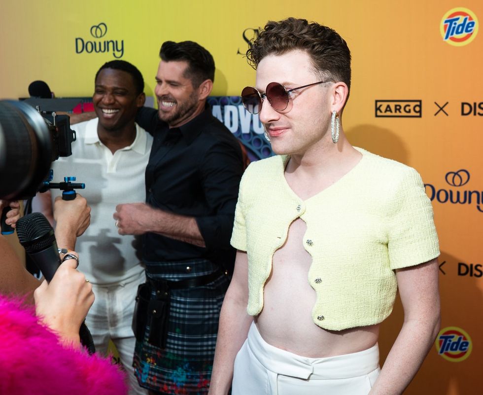 Exclusive Photo gallery OUT ADVOCATE magazines Cover stars Wayne Brady Jonathan Groff LGBTQ Pride Party June 2024