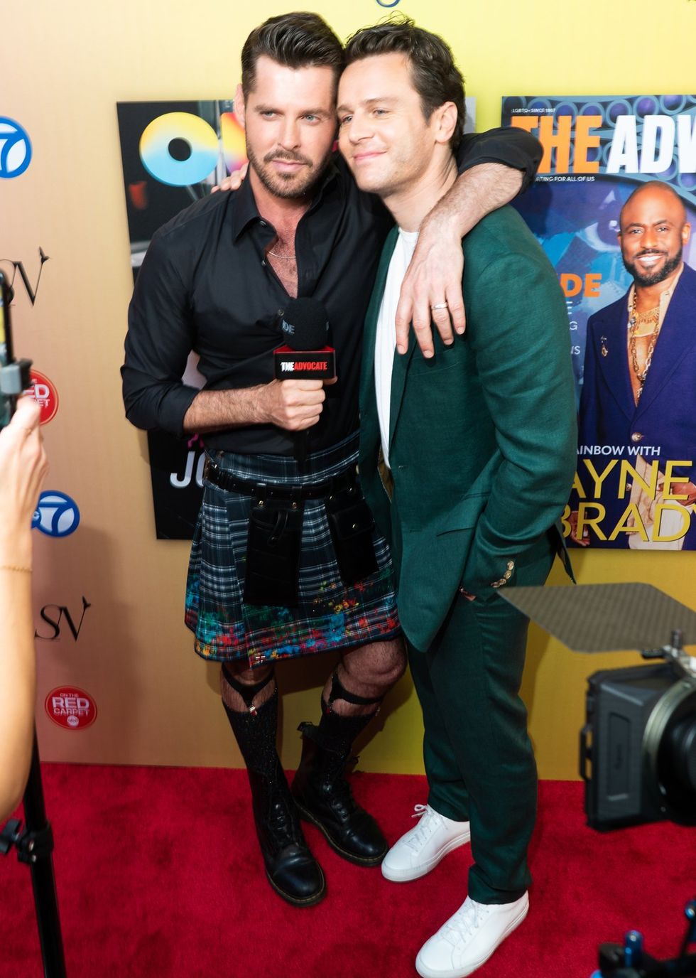 Exclusive Photo gallery OUT ADVOCATE magazines Cover stars Wayne Brady Jonathan Groff LGBTQ Pride Party June 2024