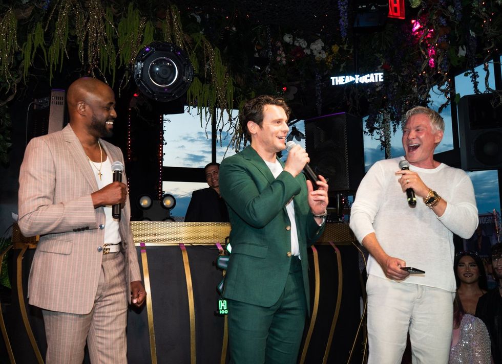 Exclusive Photo gallery OUT ADVOCATE magazines Cover stars Wayne Brady Jonathan Groff LGBTQ Pride Party June 2024