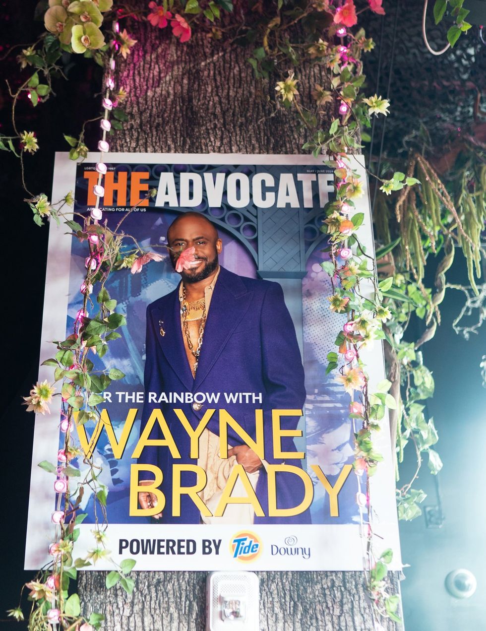 Exclusive Photo gallery OUT ADVOCATE magazines Cover stars Wayne Brady Jonathan Groff LGBTQ Pride Party June 2024