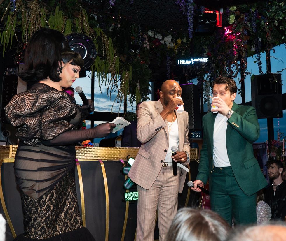 Exclusive Photo gallery OUT ADVOCATE magazines Cover stars Wayne Brady Jonathan Groff LGBTQ Pride Party June 2024