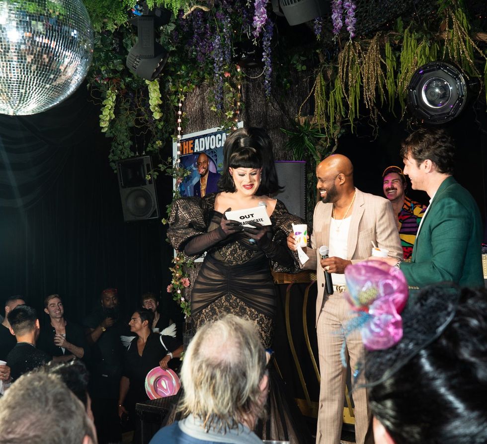 Exclusive Photo gallery OUT ADVOCATE magazines Cover stars Wayne Brady Jonathan Groff LGBTQ Pride Party June 2024