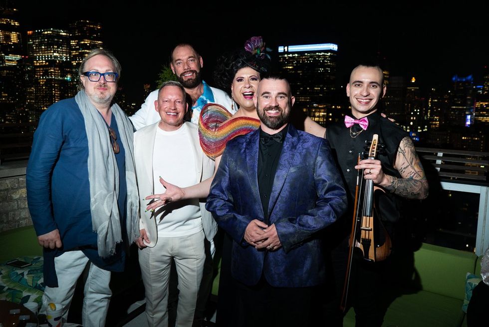 Exclusive Photo gallery OUT ADVOCATE magazines Cover stars Wayne Brady Jonathan Groff LGBTQ Pride Party June 2024