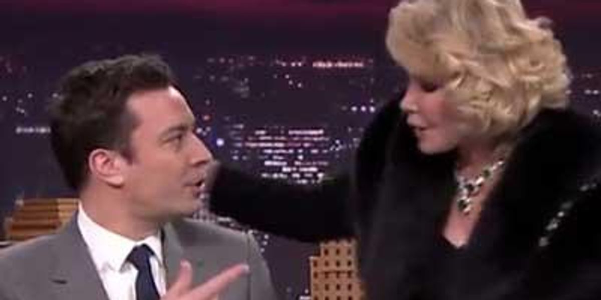 WATCH: Jimmy Fallon Un-banishes Joan Rivers in His Tonight Show Debut ...