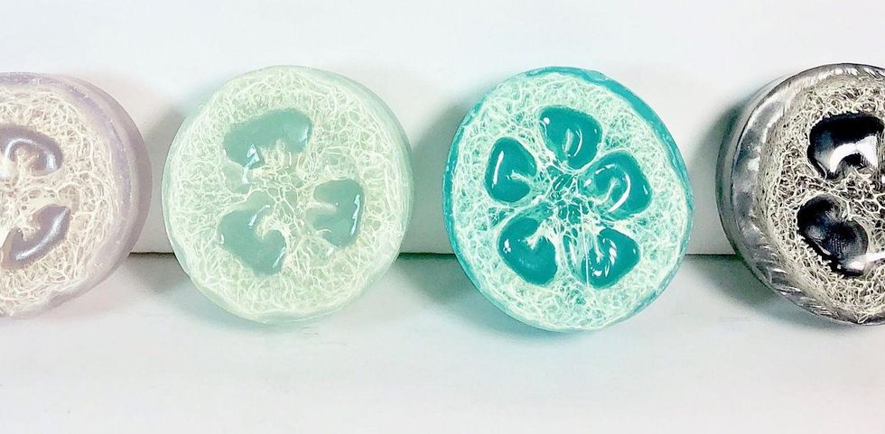 Fancy soaps are much better hostess gifts than wine bottles and these Honey Belle Loofah Soaps are the best. ($8 and up, HoneyBelleShop.com)