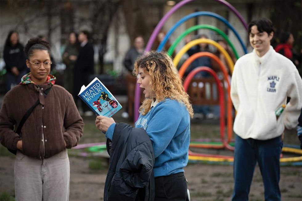 fans of the book Heated Rivalry gather in a London