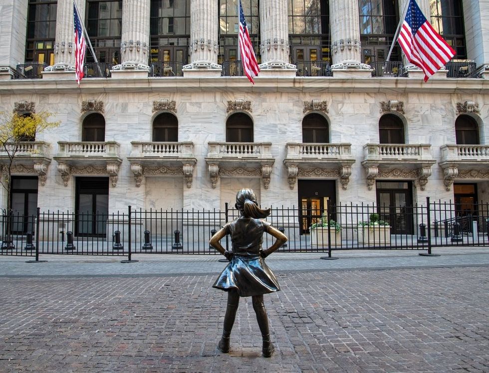 Fearless Girl statue in Manhattan