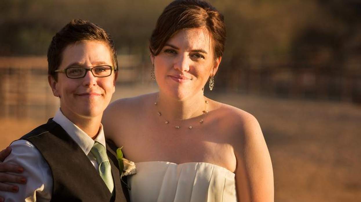 Female same-sex married couple
