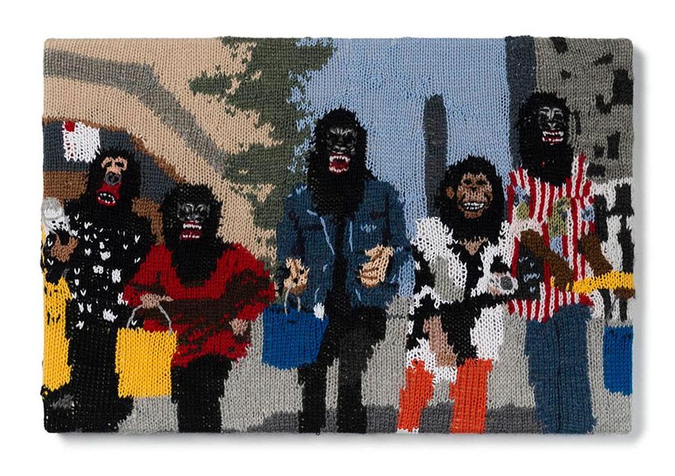 Feminist Fan #16 (Guerrilla Girls in New York City by George Lang, 1995), 2015
