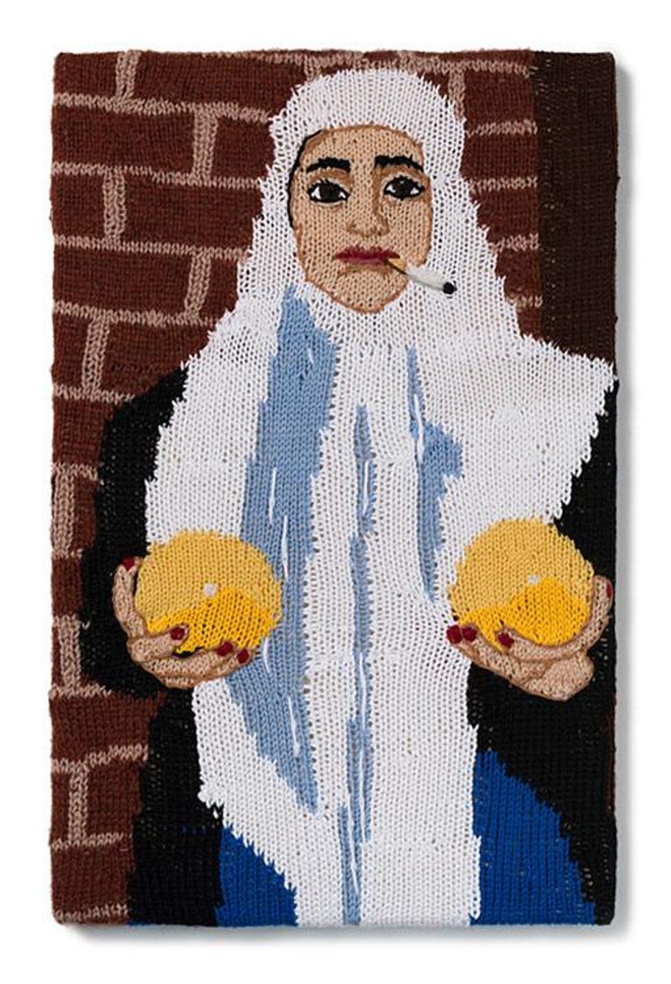 Feminist Fan #22 (Sarah Maple, Self Portrait with Melons, 2012), 2016