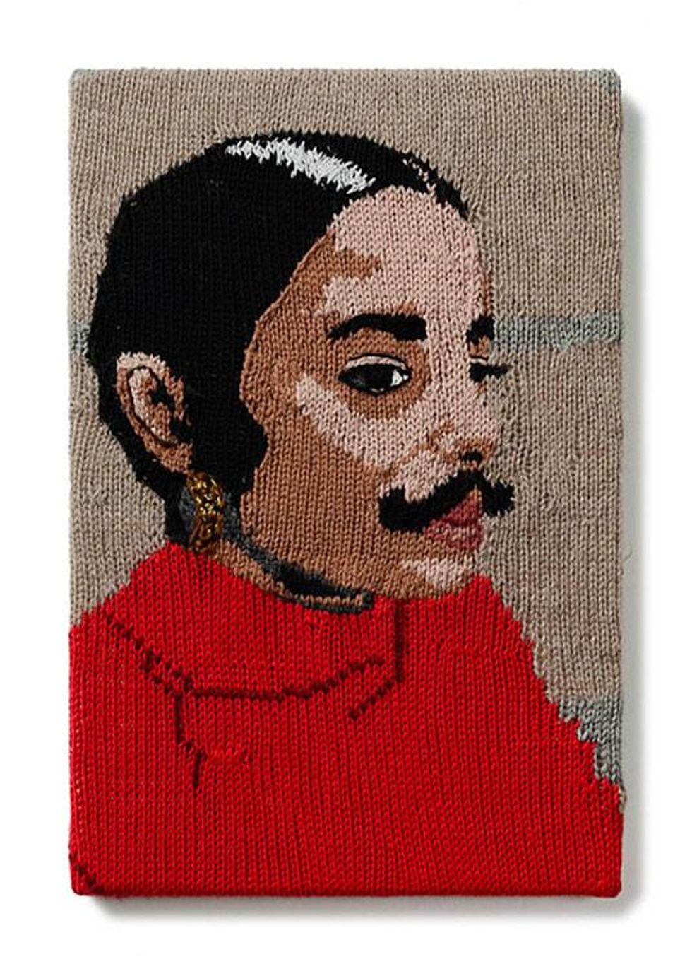 Feminist Fan #25 (Ana Mendieta, Untitled Facial Hair transplant, moustache, 1972), 2016