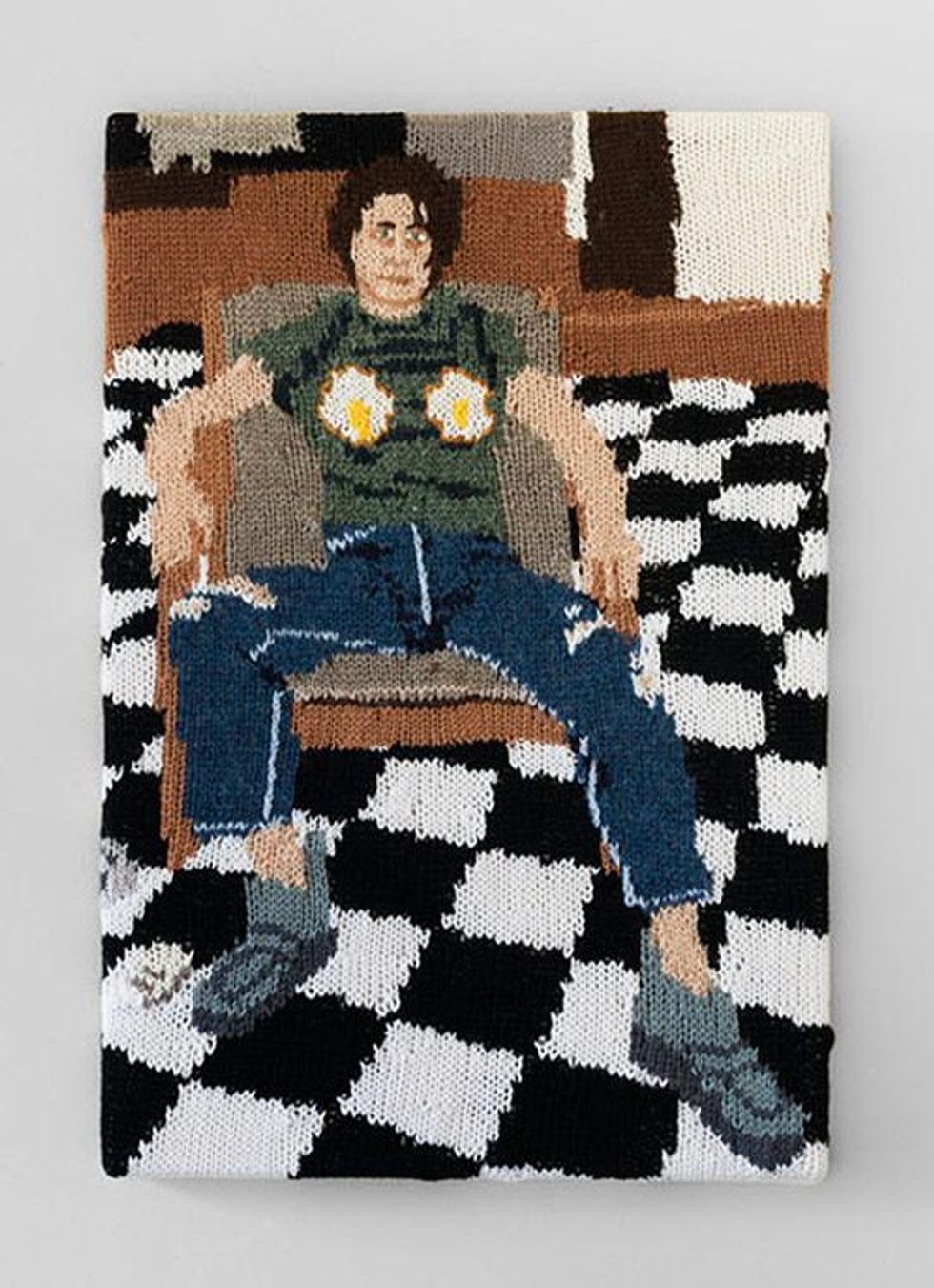 Feminist Fan #9 (Sarah Lucas, Self Portrait with Fried Eggs, 1996), 2015