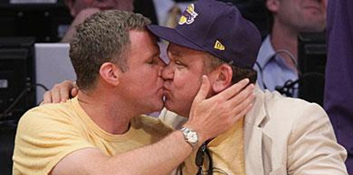 Ferrell and Reilly Smooch for the Lakers