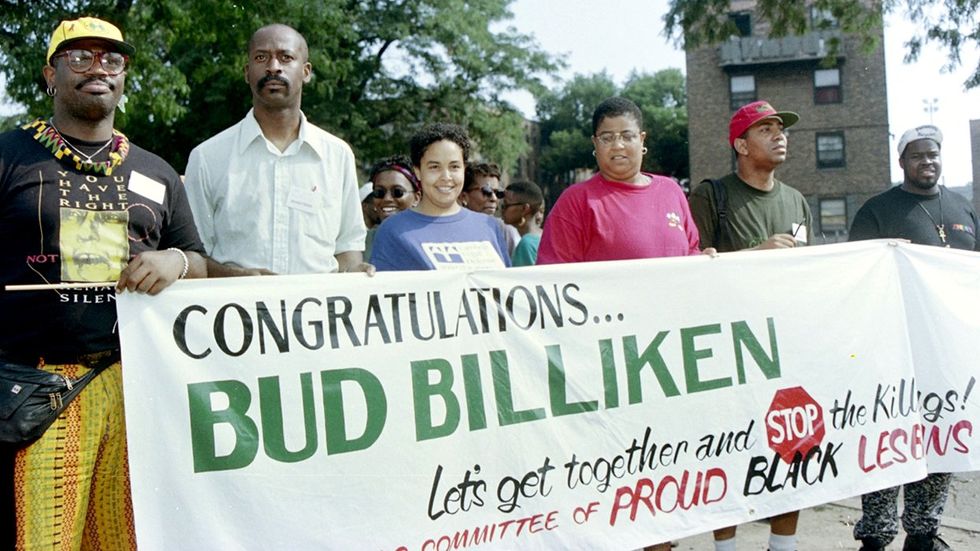 FIRST BLACK OPENLY LGBTQIA CONTINGENT MARCH 1993 CHICAGO BUD BILLIKEN PARADE