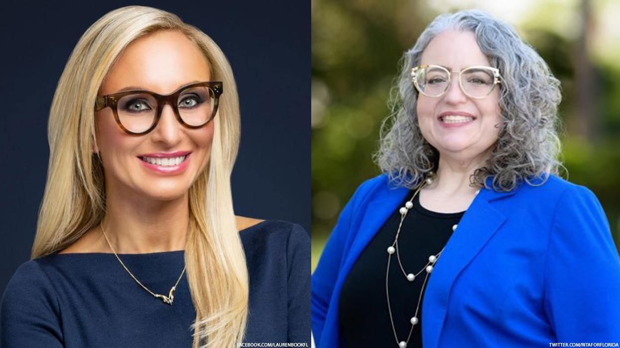 Florida Senate Minority Leader Lauren Book and fellow Democrat Rep. Rita Harris